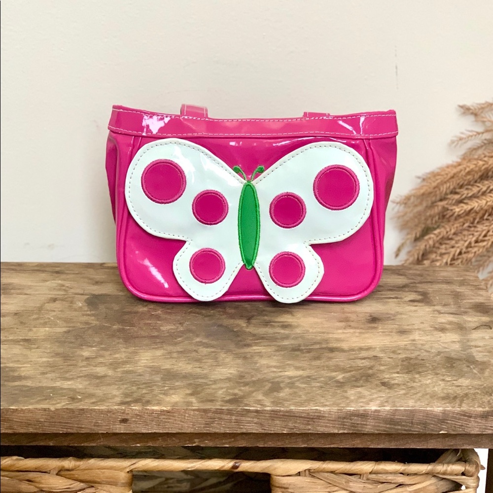 Dolls Kill Vintage Vinyl Pink Butterfly Mini Purse - Picture 2 of 6